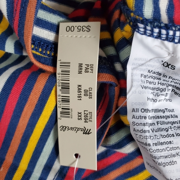 Madewell Rainbow Stripe Knot front Short Slv Tee - Picture 6 of 7